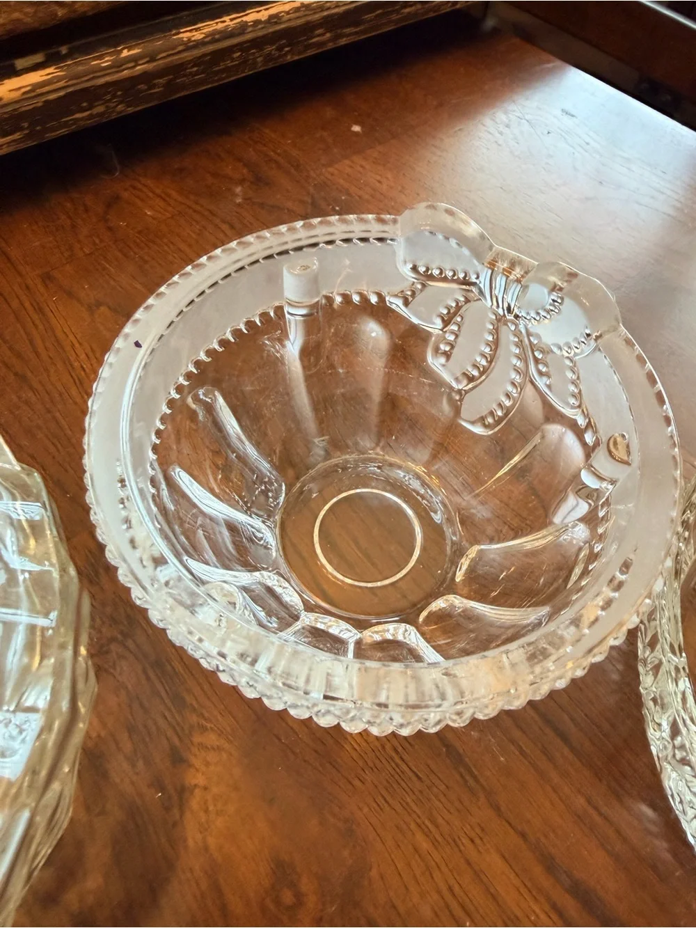 Set of 3 Vintage Clear Glass Lidded Candy Dish - with Lids Cute Candle Making